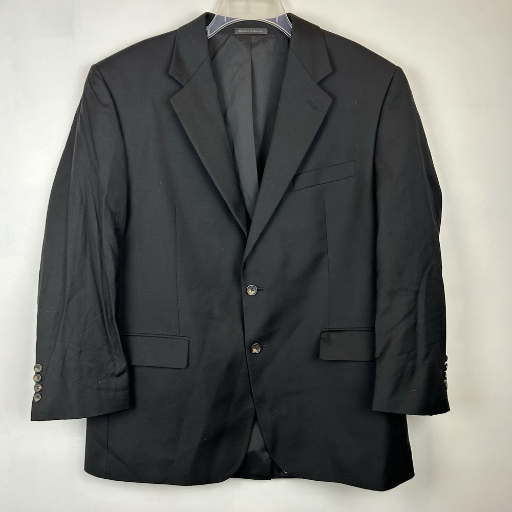 Lauren Ralph Lauren Blazer Men 44R Black 2 Button Sport Coat 100% Wool